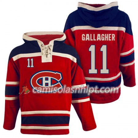 Camisola Montreal Canadiens Brendan Gallagher 11 Vermelho Sawyer Hoodie - Homem
